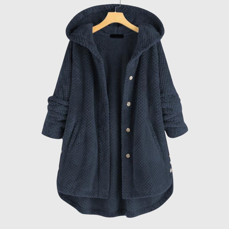 Women's Oversized Cardigan Longline Hooded Coat - Blue