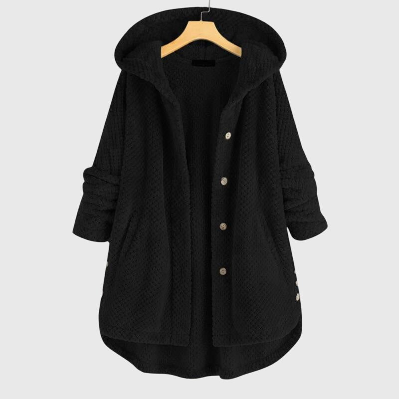 Women's Oversized Cardigan Longline Hooded Coat - Black