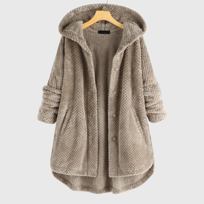 Women's Oversized Cardigan Longline Hooded Coat - Beige