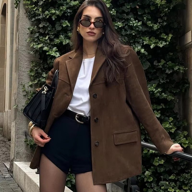 Women's Oversized Suede Blazer