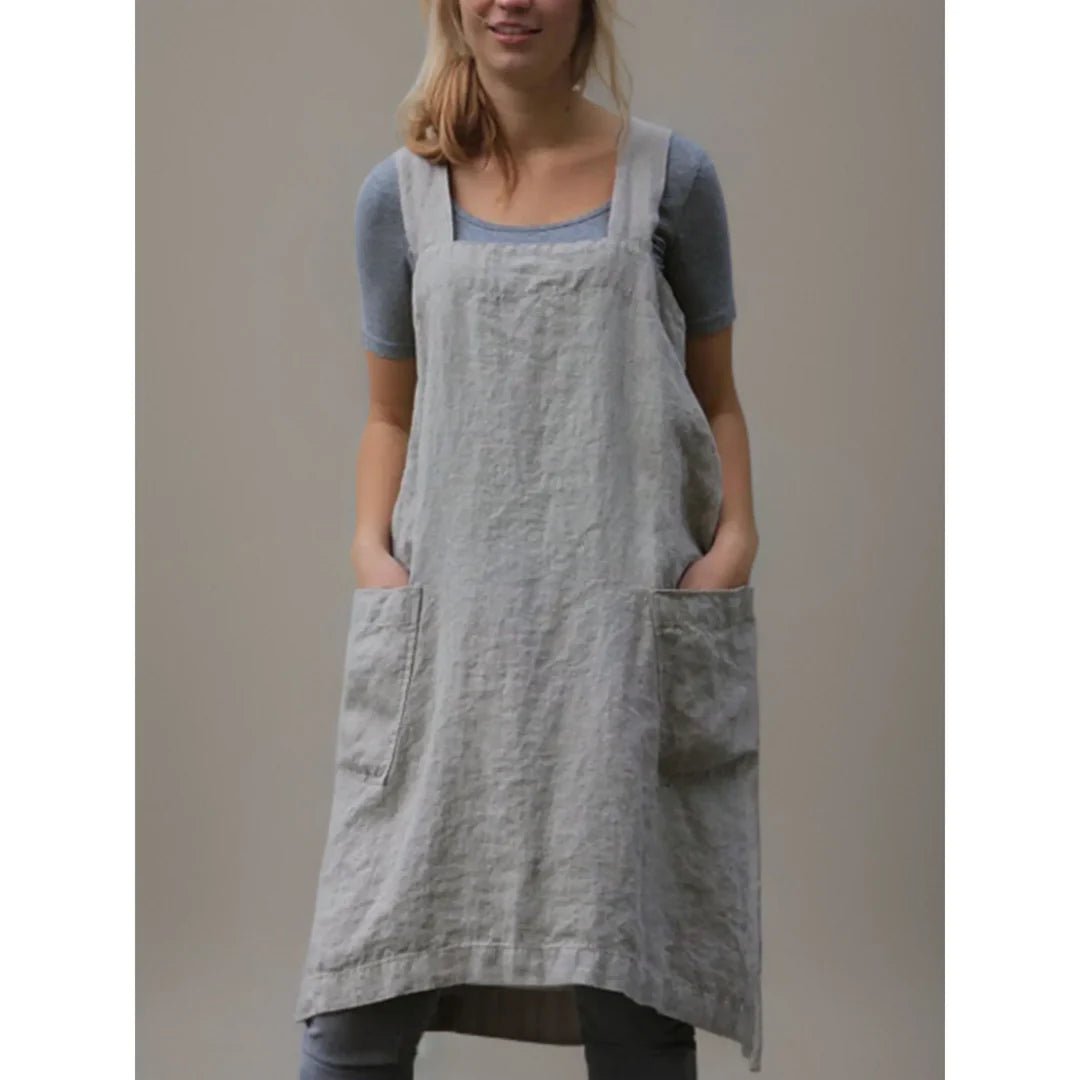 Women's Midi Pinafore Dress - Gray