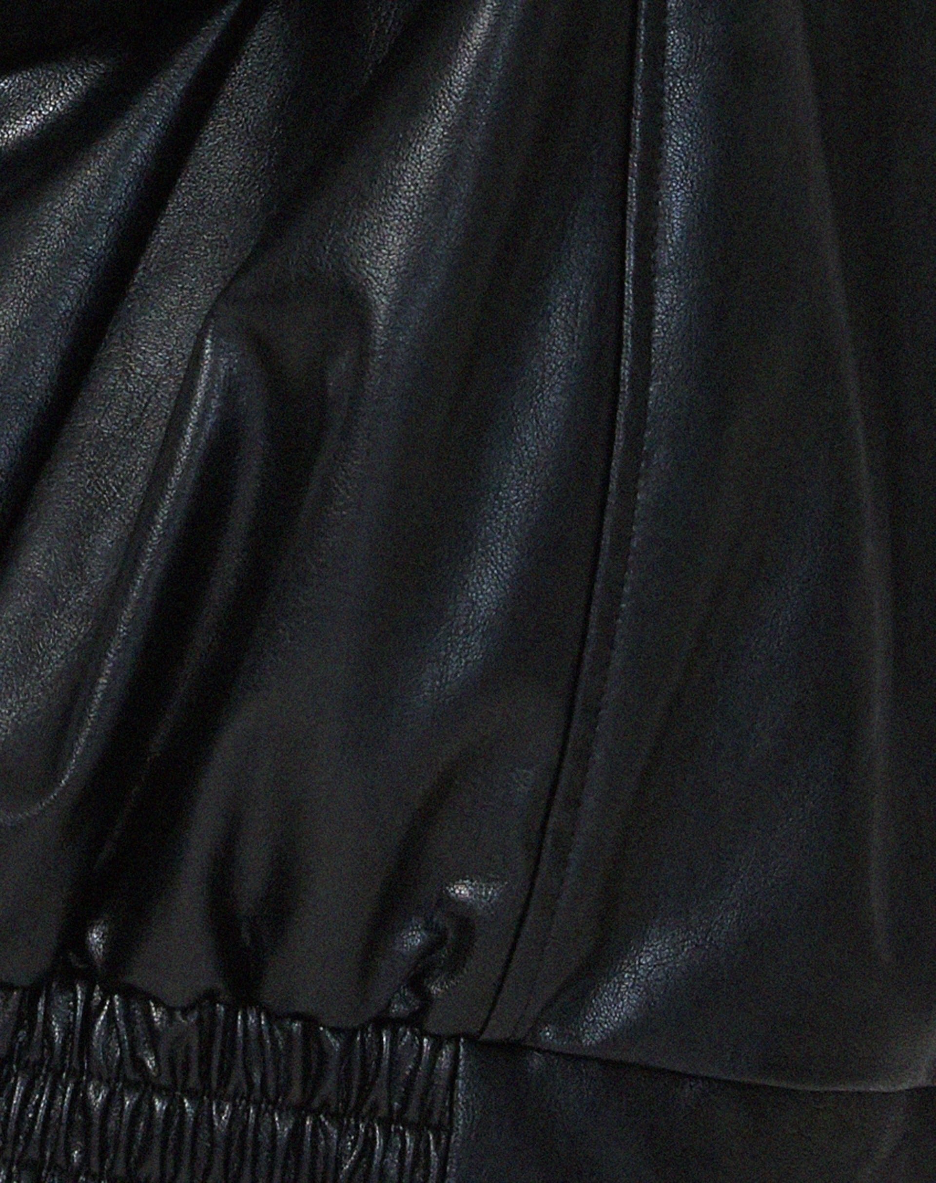 Women's Oversized Faux Leather Bomber Jacket