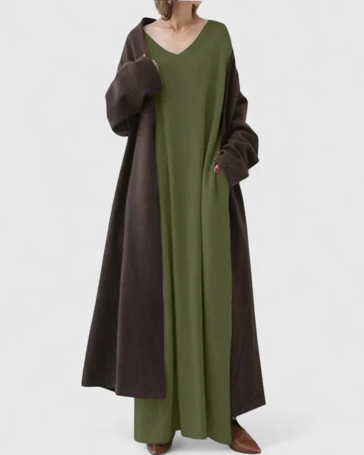 Women's Oversized V-Neck Maxi Jumper Dress