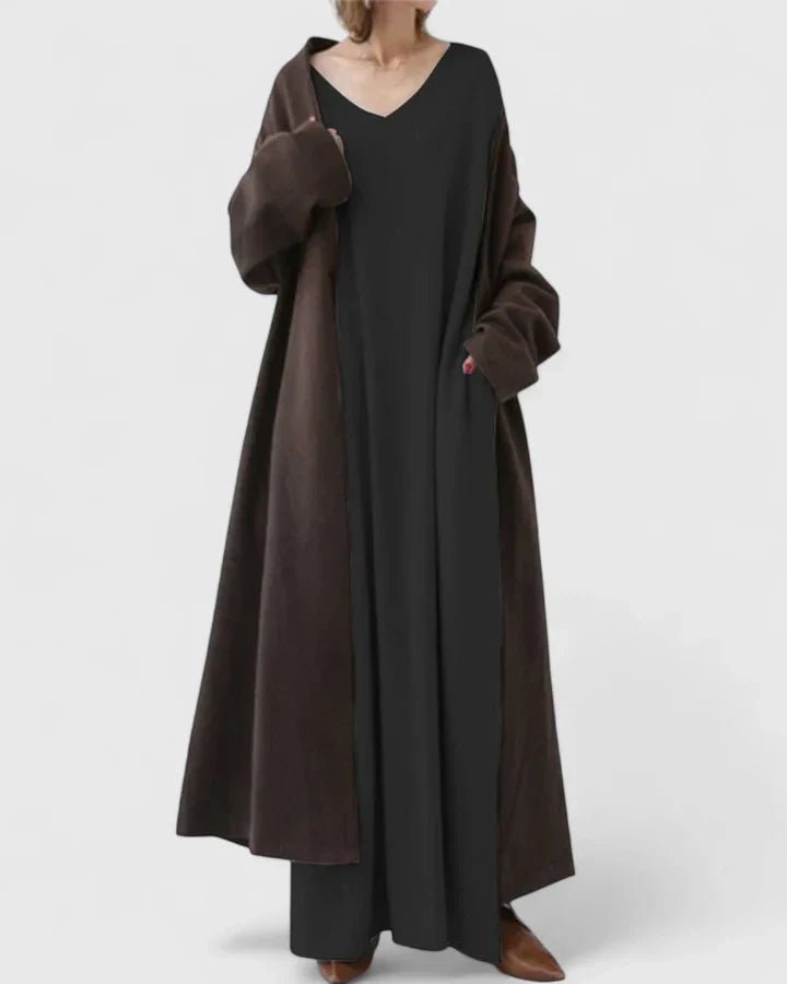 Women's Oversized V-Neck Maxi Jumper Dress