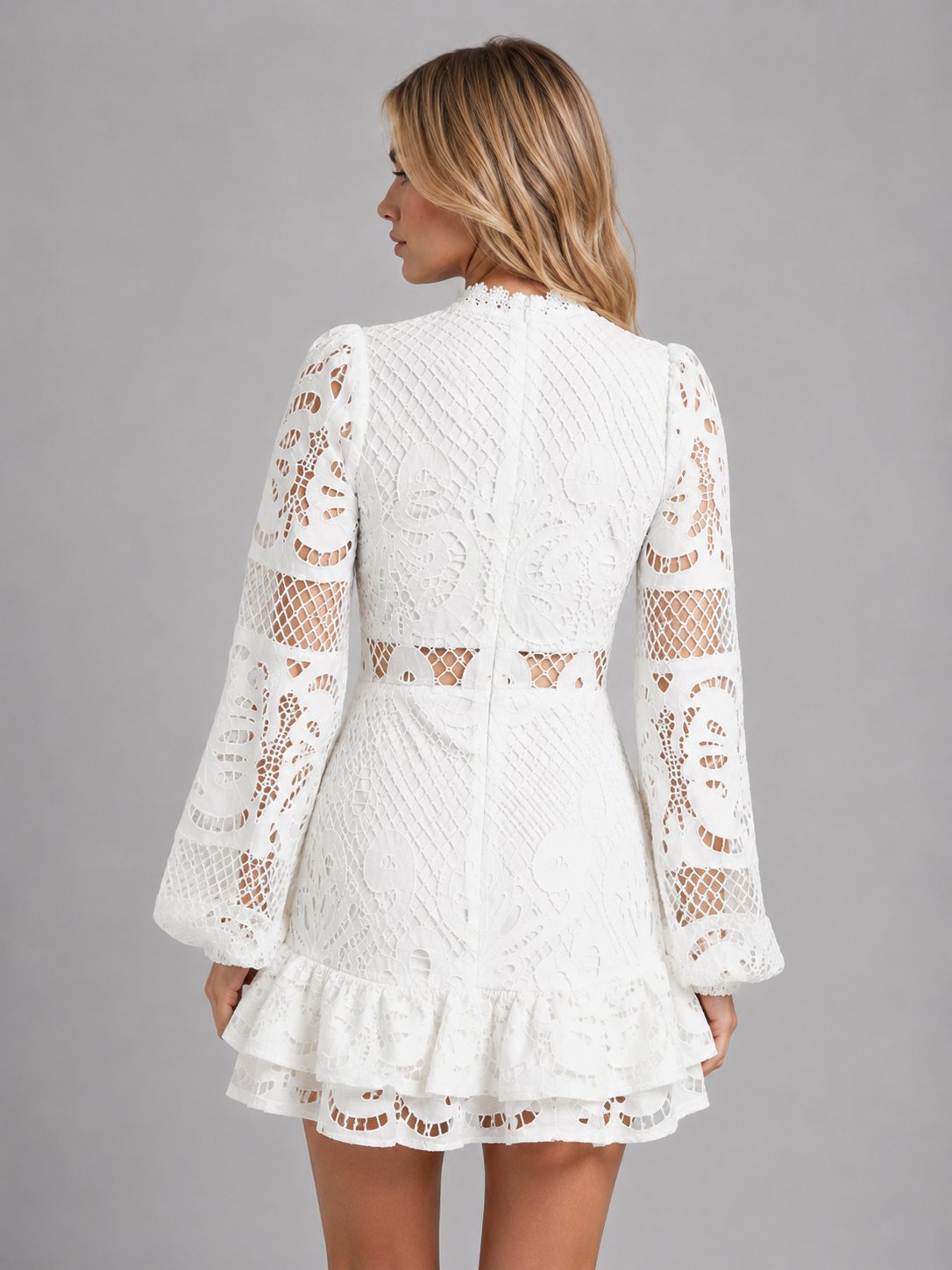 Women's Crochet Lace Mini Dress