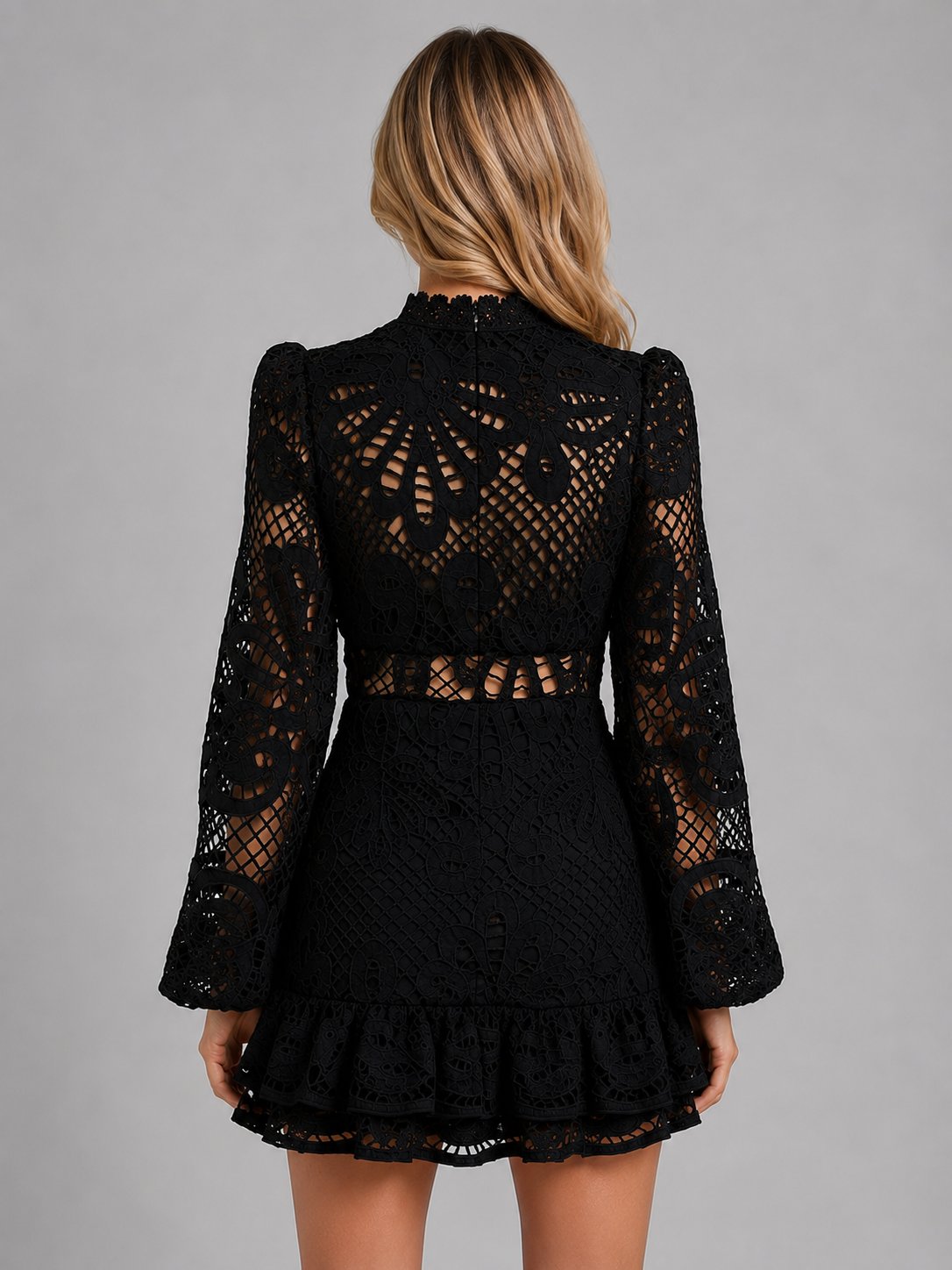 Women's Crochet Lace Mini Dress