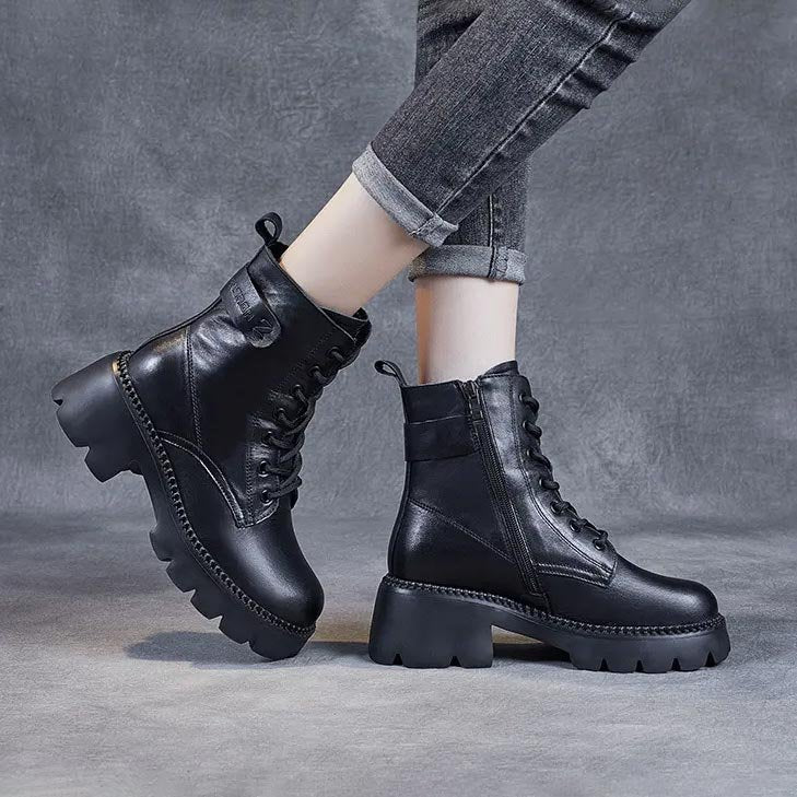 Women's Platform Combat Ankle Boots