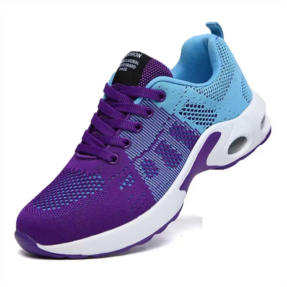Women's Knit Running Lace-Up Platform Trainers