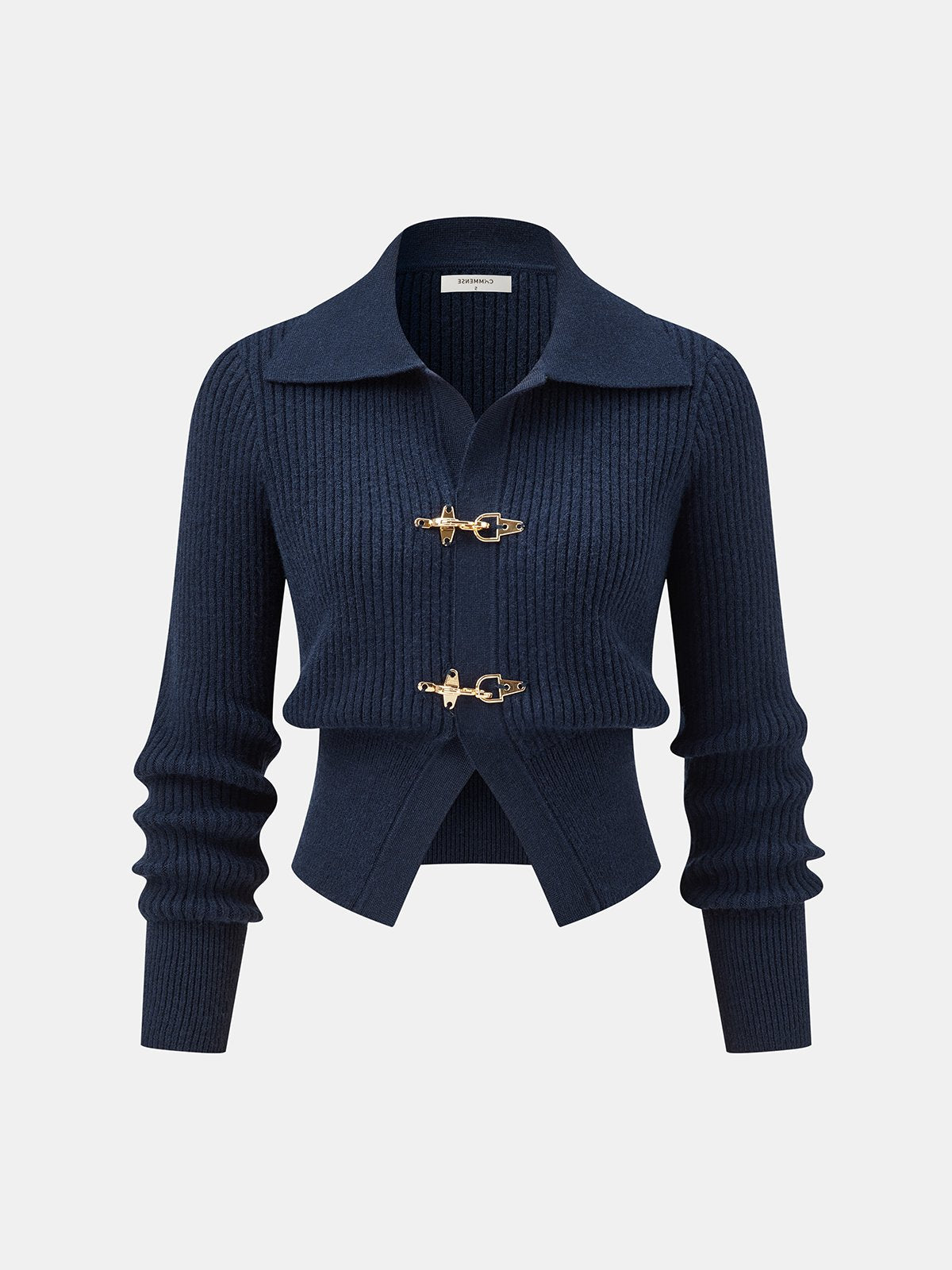 Women's Cropped Ribbed Wool Cardigan