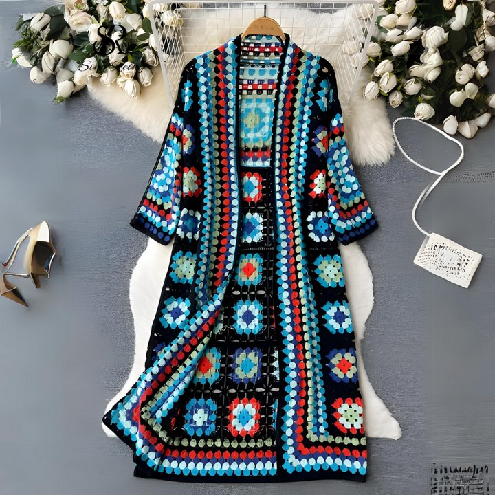 Women's Knit Longline Maxi Cardigan - Blue