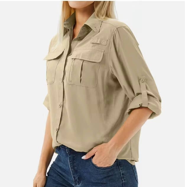 Women's Roll-Sleeve Safari Shirt