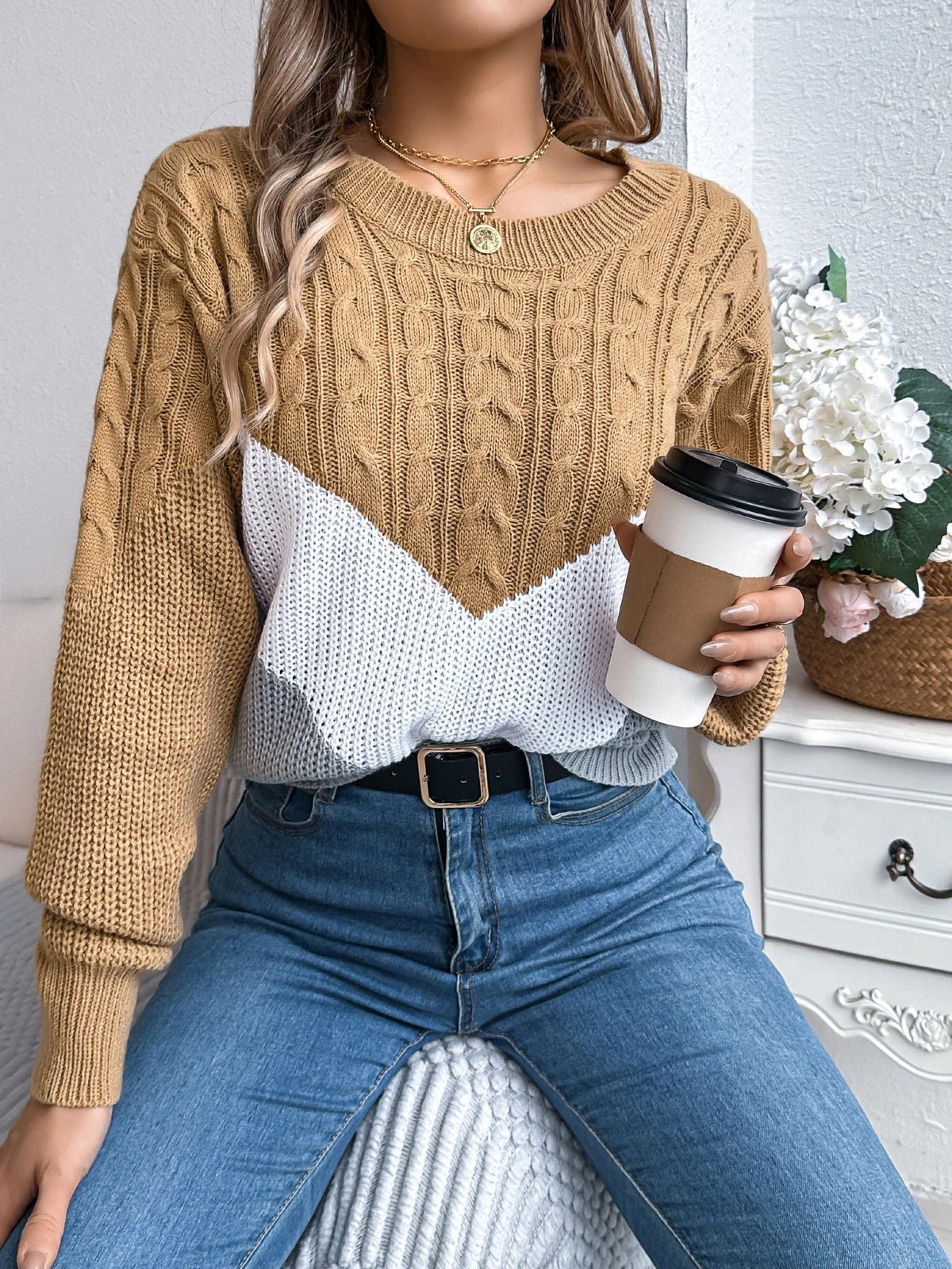 Women's Chunky Cable Knit Jumper