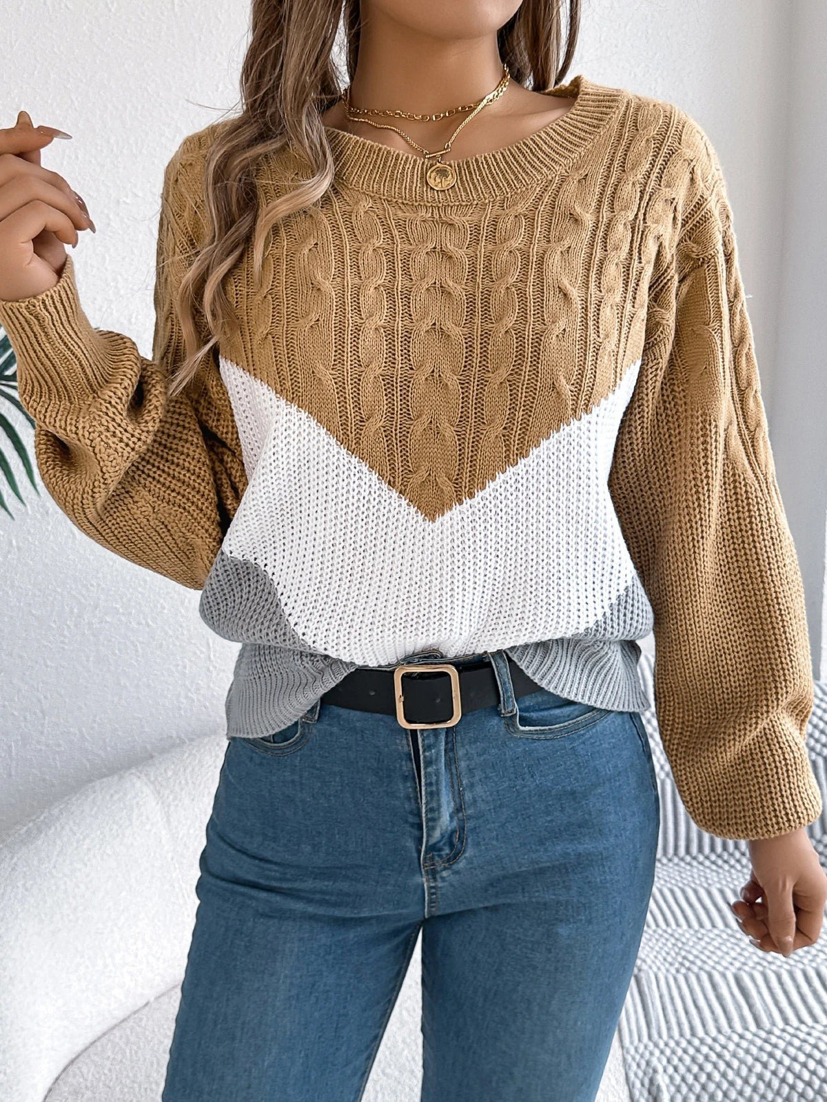 Women's Chunky Cable Knit Jumper