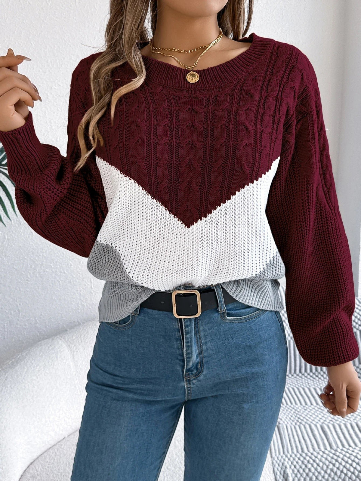 Women's Chunky Cable Knit Jumper