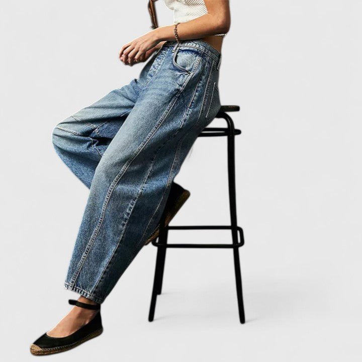 Women's Barrel-Leg High-Waisted Jeans