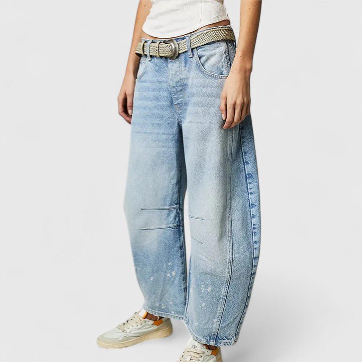 Women's Barrel-Leg High-Waisted Jeans