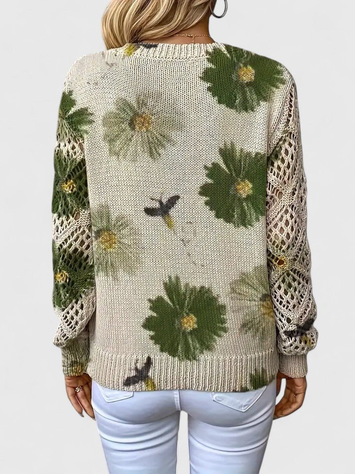 Women's Floral V-Neck Jumper