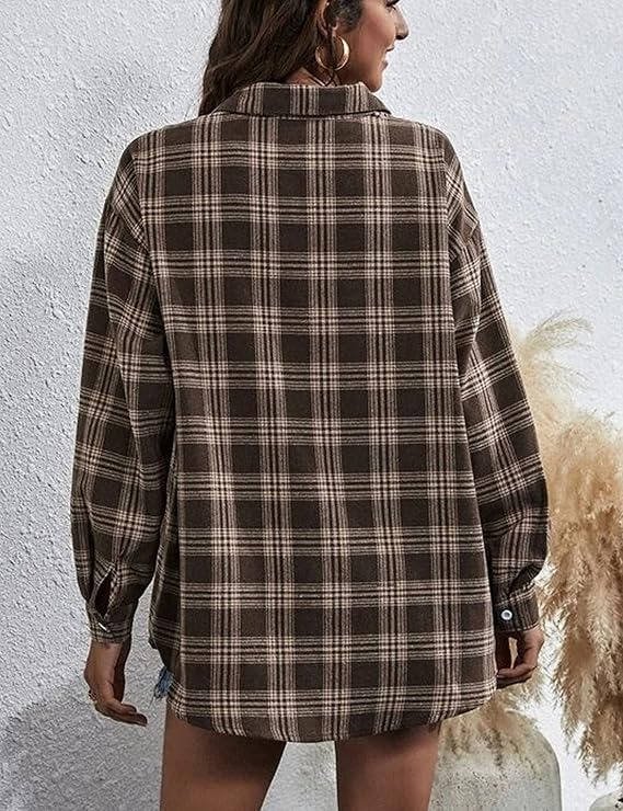 Women's Oversized Plaid Flannel Shacket
