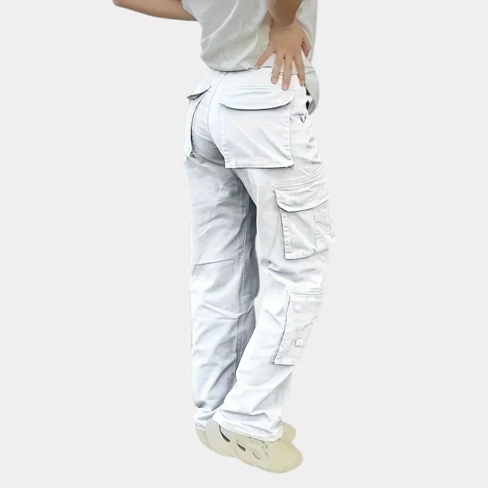 Women's High-Waisted Straight-Leg Cargo Trousers