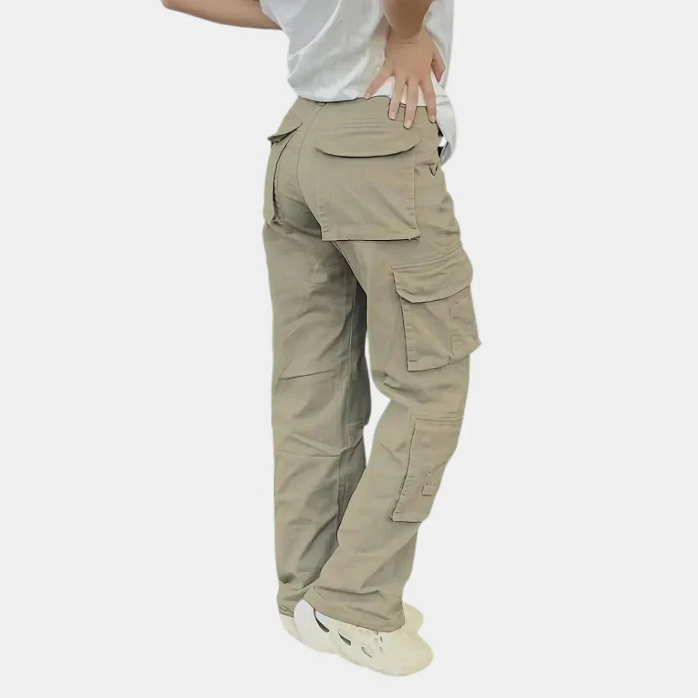 Women's High-Waisted Straight-Leg Cargo Trousers