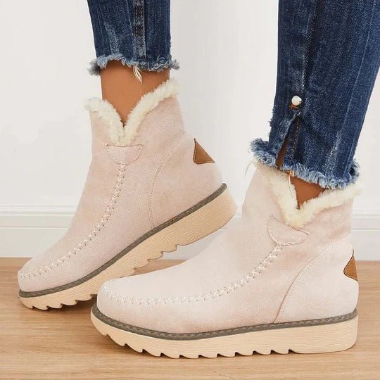 Women's Suede Platform Winter Ankle Boots