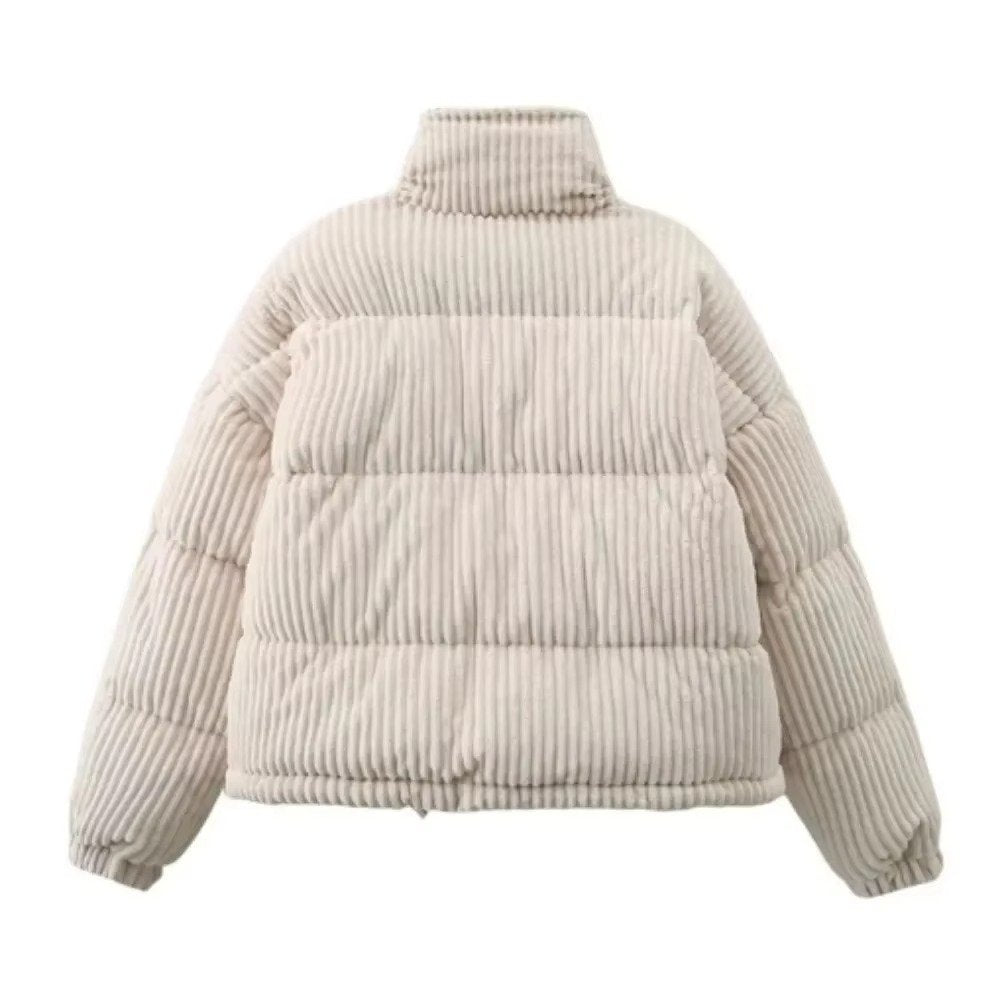 Women's Cropped Corduroy Puffer Jacket