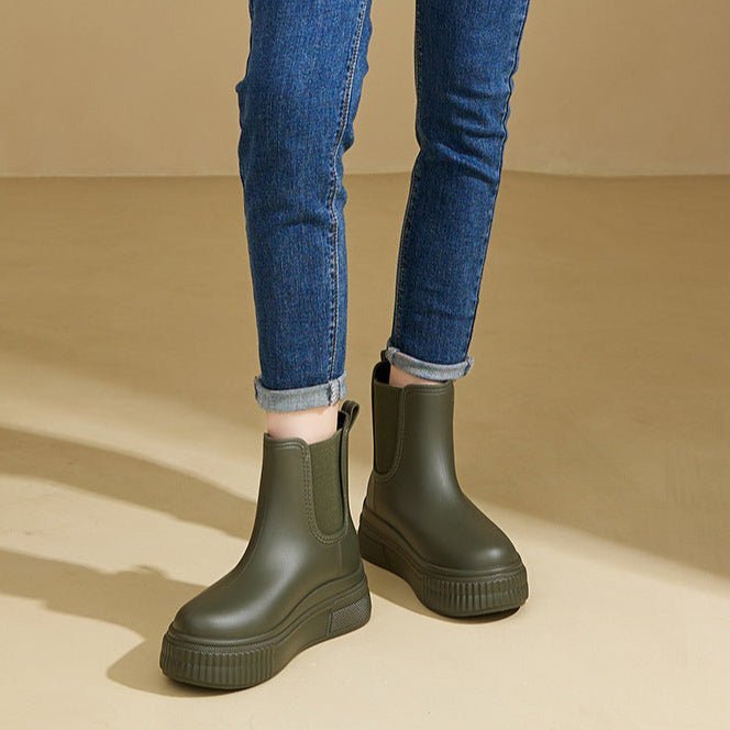 Women's Rain Waterproof Platform Chelsea Boots