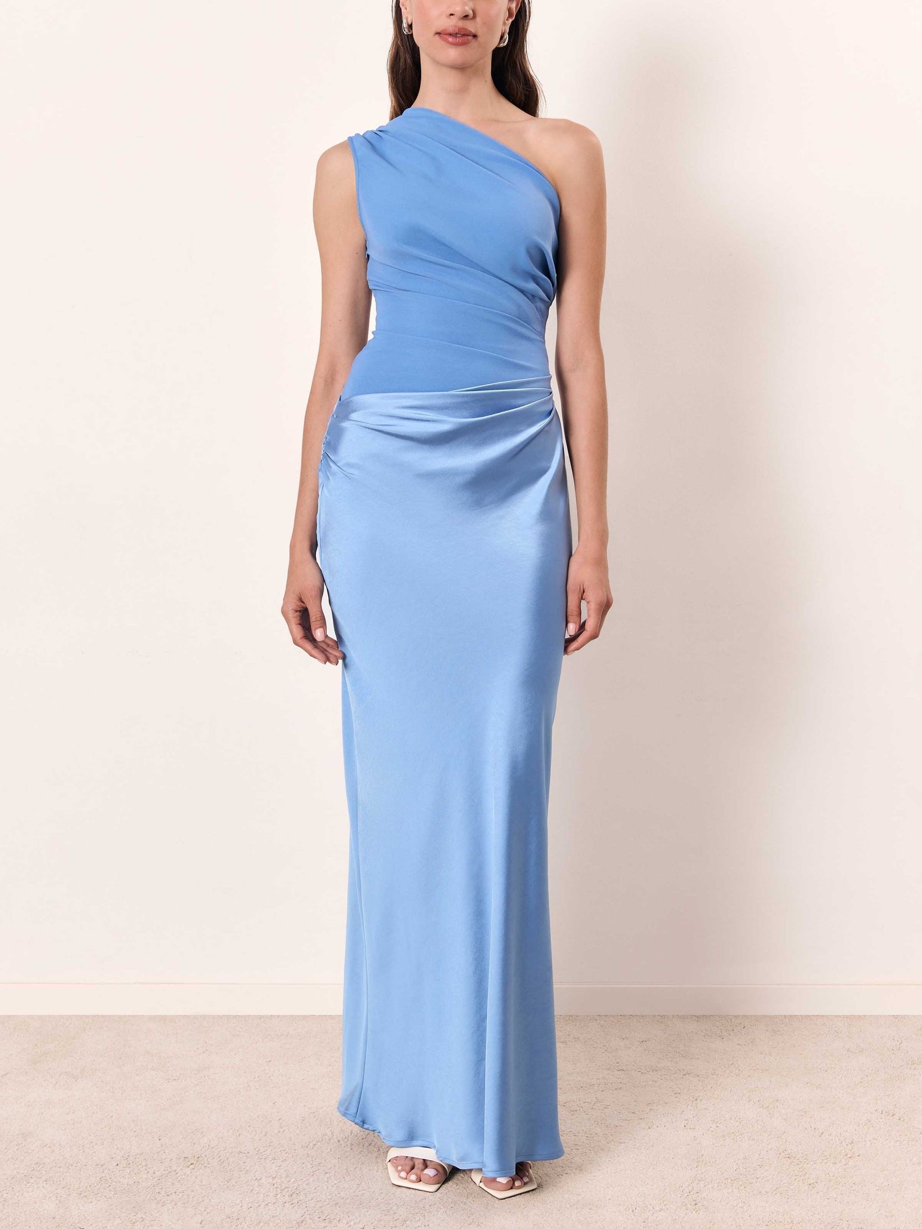 Women's Mermaid Evening Satin One-Shoulder Maxi Party Gown