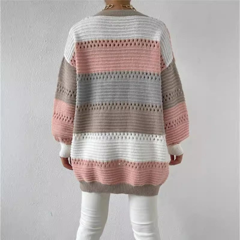 Women's Oversized Knit Ribbed Longline Cardigan