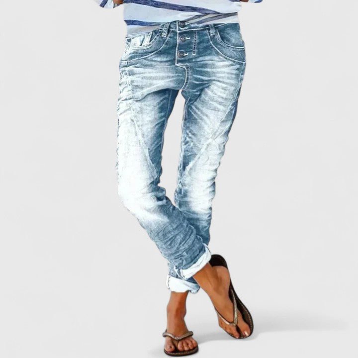 Women's Black Skinny Jeans - Light Blue
