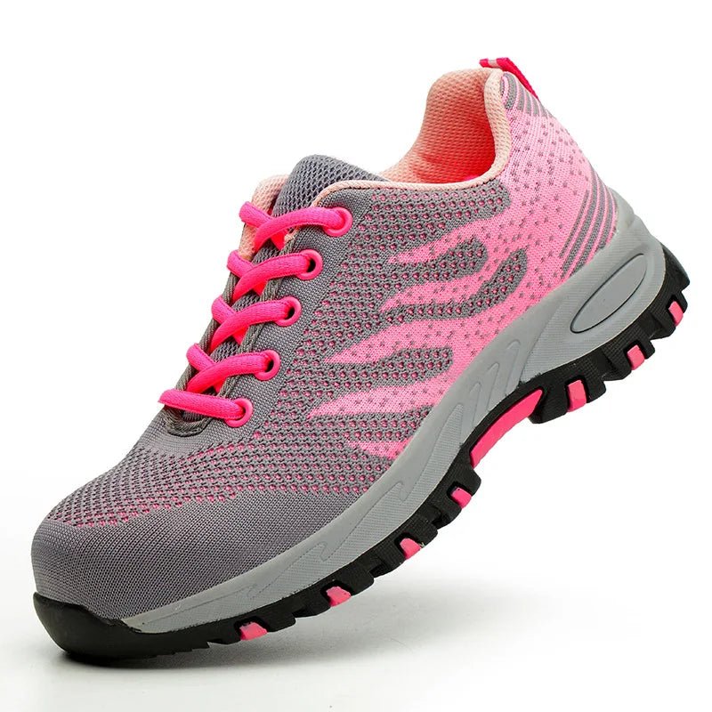 Women's Trail Knit Lace-Up Running Trainers - Pink