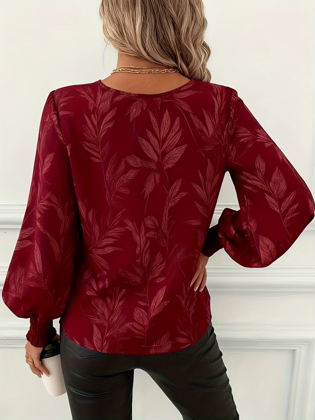 Women's Satin V-Neck Blouse
