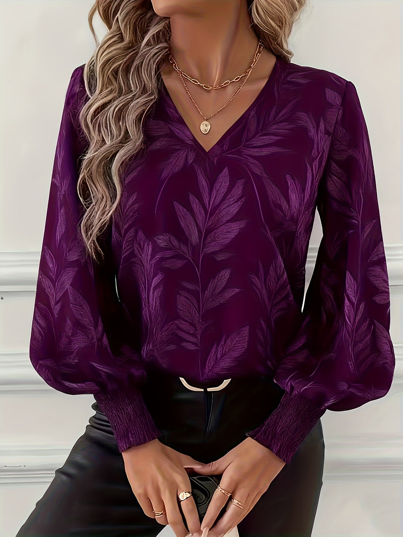 Women's Satin V-Neck Blouse