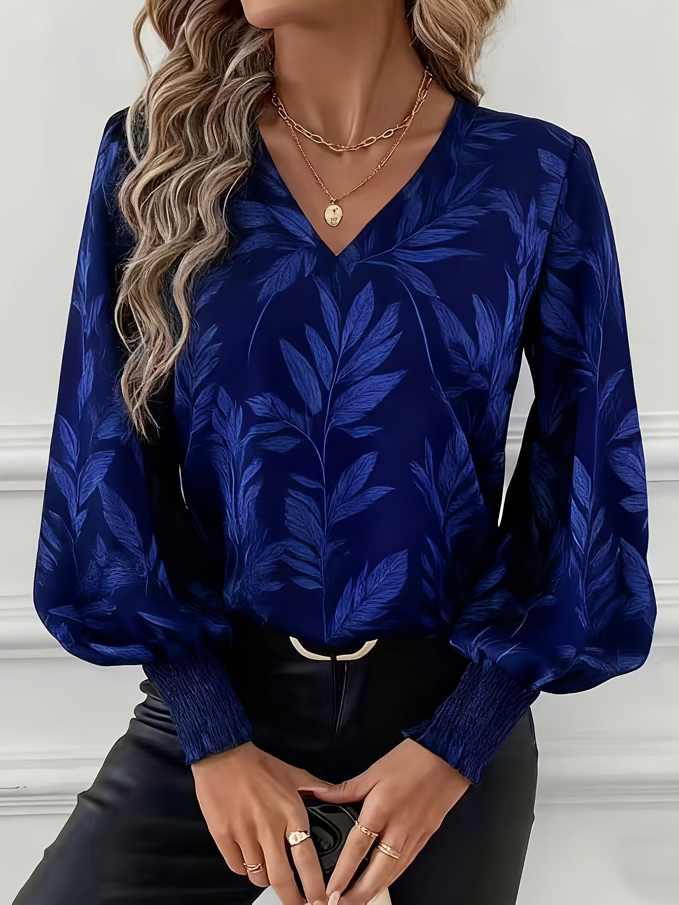 Women's Satin V-Neck Blouse