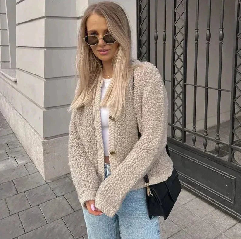 Women's Cropped Knit Cardigan