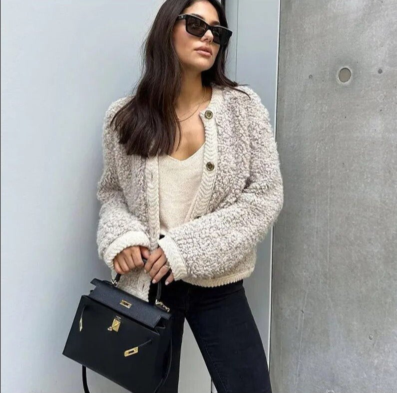 Women's Cropped Knit Cardigan
