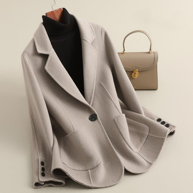 Women's Wool Blazer Coat - Gray
