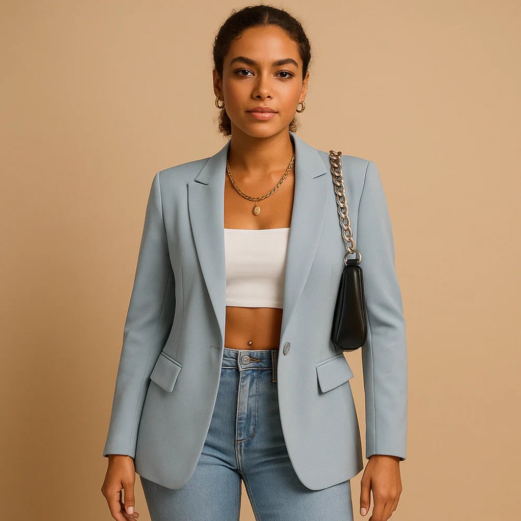 Women's Work Blazer - Light Blue