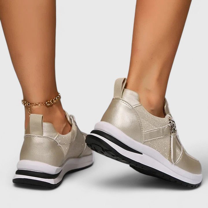 Women's Chunky Platform Lace-Up Leather Trainers