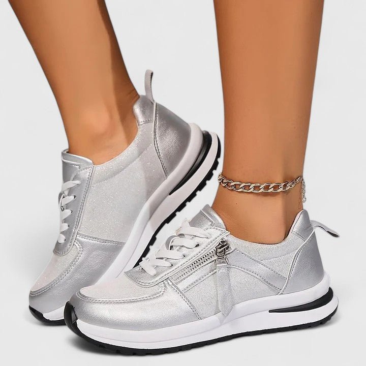 Women's Chunky Platform Lace-Up Leather Trainers