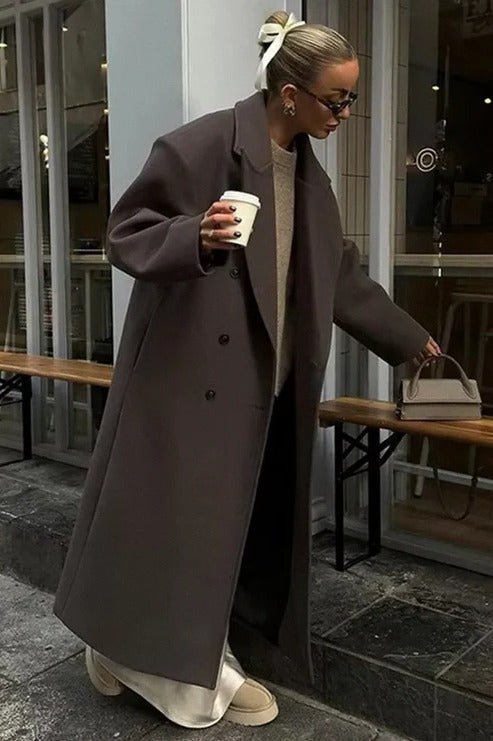 Women's Oversized Longline Wool Trench Coat