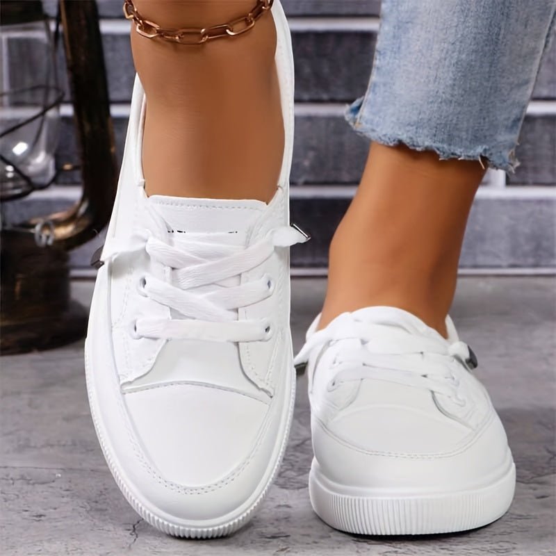 Women's Platform Slip-On Leather Trainers