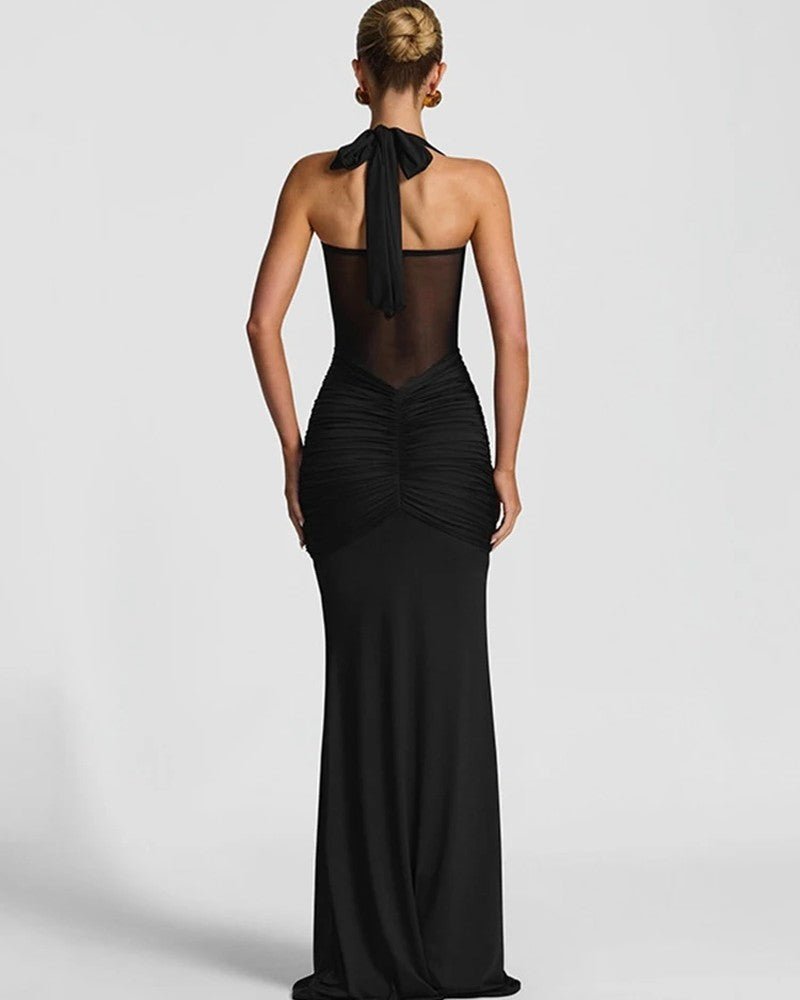 Women's Evening Halter Bodycon Maxi Party Gown
