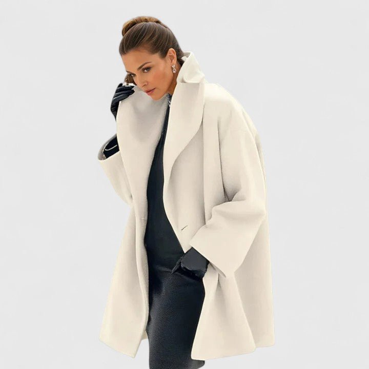Women's Oversized Longline Wool Coat - White
