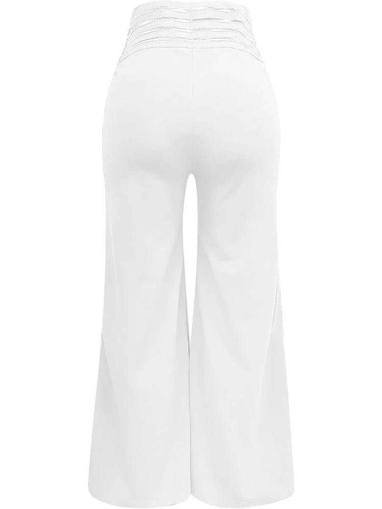 Women's High-Waisted Wide-Leg Denim Trousers