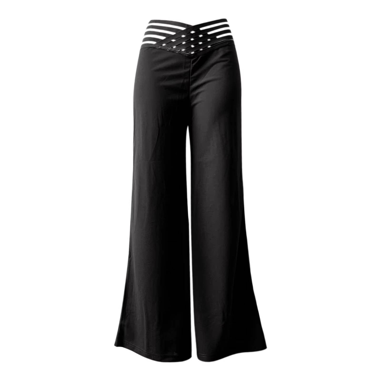 Women's High-Waisted Wide-Leg Denim Trousers