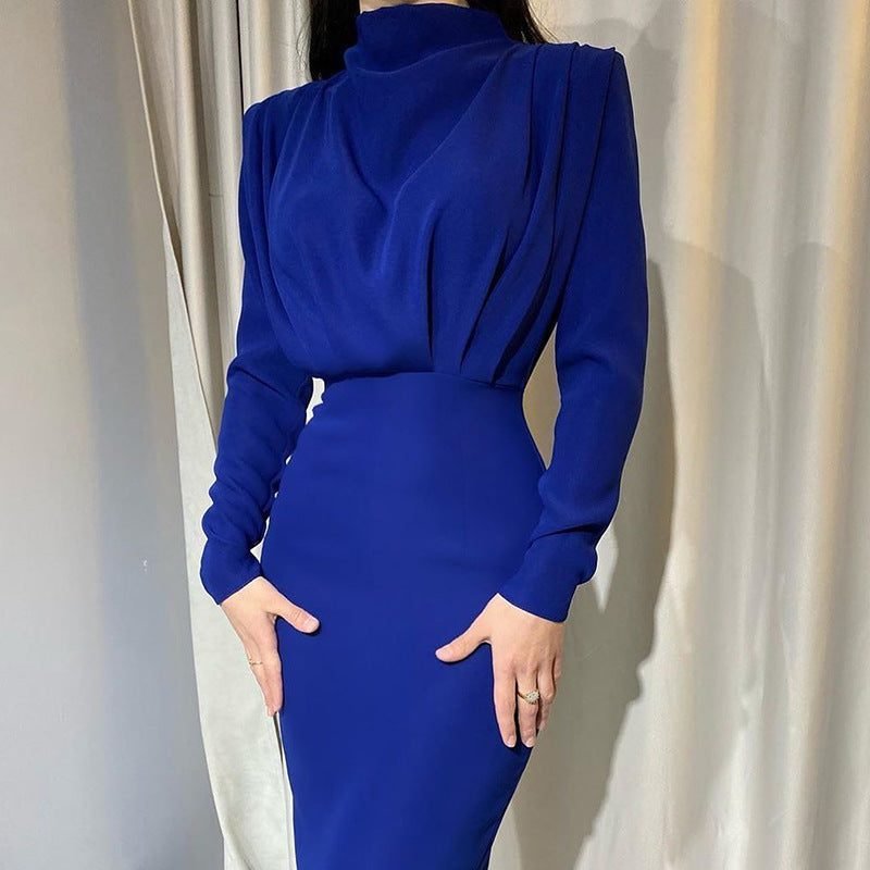 Women's Cocktail Satin Bodycon Midi Party Dress