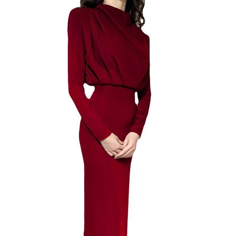 Women's Cocktail Satin Bodycon Midi Party Dress