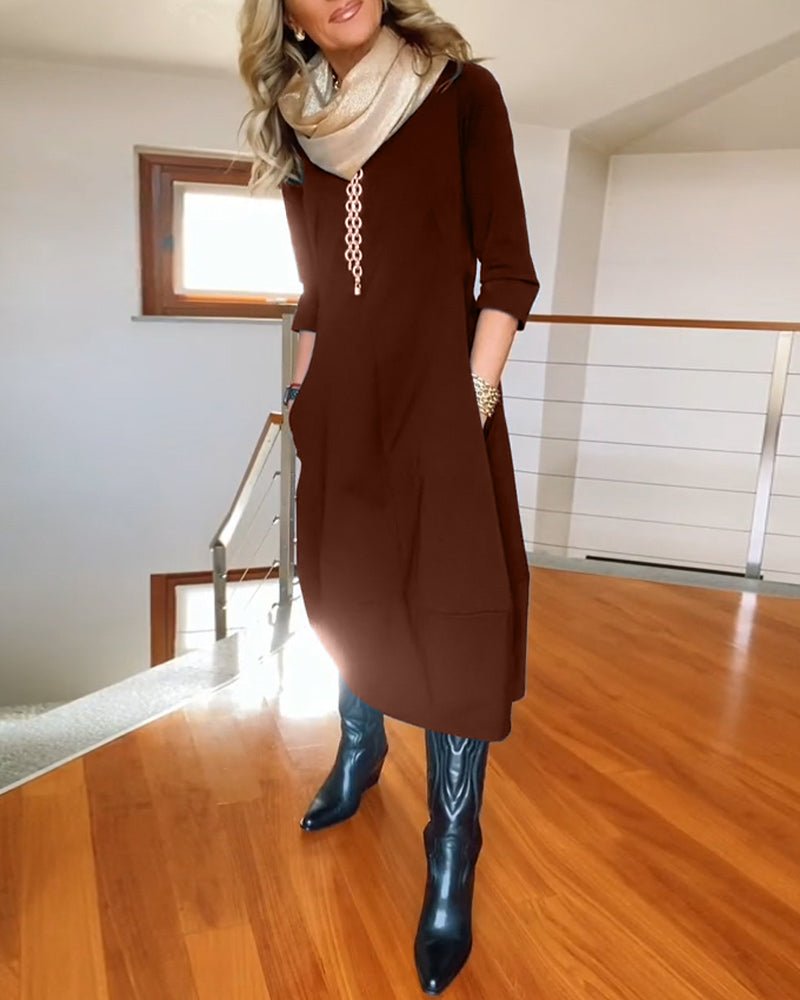 Women's Oversized Knit Midi Dress
