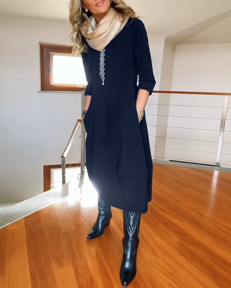 Women's Oversized Knit Midi Dress